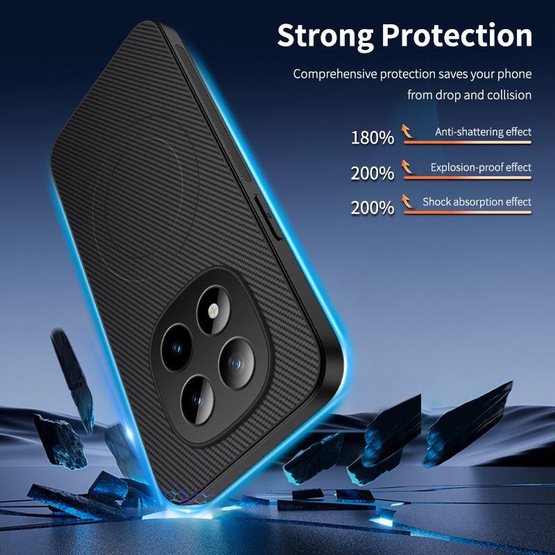 Чехол для Xiaomi Poco M8 Pro для Poco X8 Pro Max C71 M7 X6 X7 F3 F6 F7 F8 Pro Ultra Магнитный Чехол для Телефона с Текстурой Углеродного Волокна