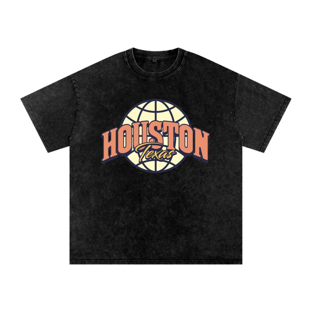 Houston Texas | Snow Washed Oversized Cotton T-Shirt and kids shirt