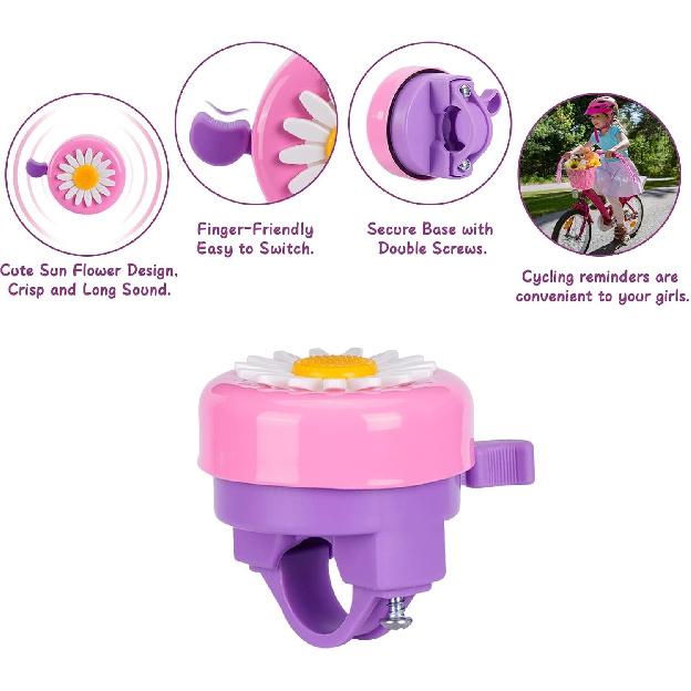 Детская корзина для велосипеда, Передняя корзина для велосипеда, Аксессуары для велосипеда для девочек и мальчиков, Плетеная корзина для велосипеда с наклейками, Велосипедный звонок, Ветряк и 1 пара цветных