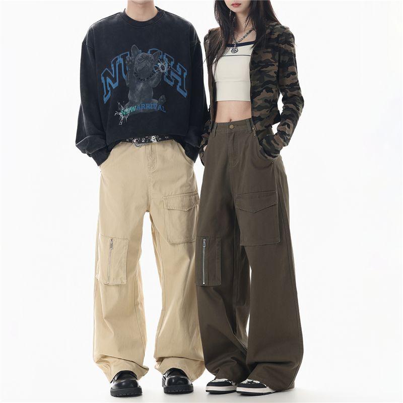 Autumn and winter new cotton casual wide-leg jeans women's and women's overalls