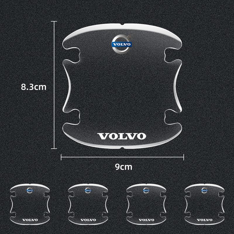 4pcs Car Door Bowl Handle Protector Stickers Transparent Anti-scratch Film For Volvo RDESIGN XC60 XC90 S60 S80 S60L V40 V60 AWD