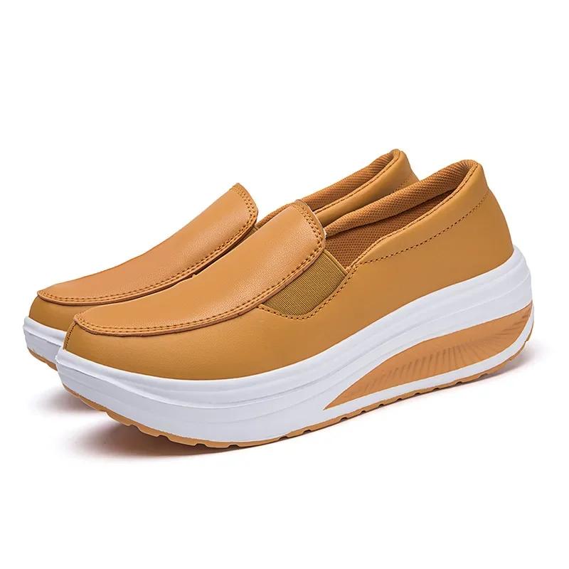 Fashion Women Fashion Platform Sneakers Women Autumn Slip On Retro Casual Flats Nurse Shoes Ladies Non Slip Thick Sole Walking Shoes 43