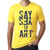 Мужская винтажная футболка Футболка с рисунком Say Yes to Art Yellow