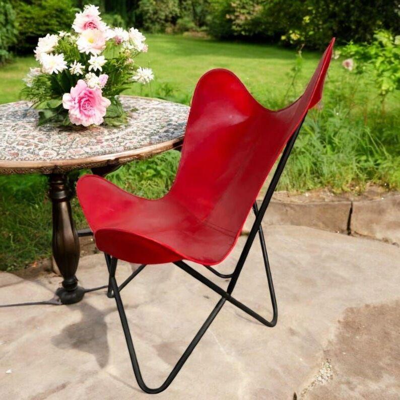 Кресло Butterfly Leather Chair - винтажное кресло в стиле модерн середины века | Кожаное кресло для отдыха ручной работы