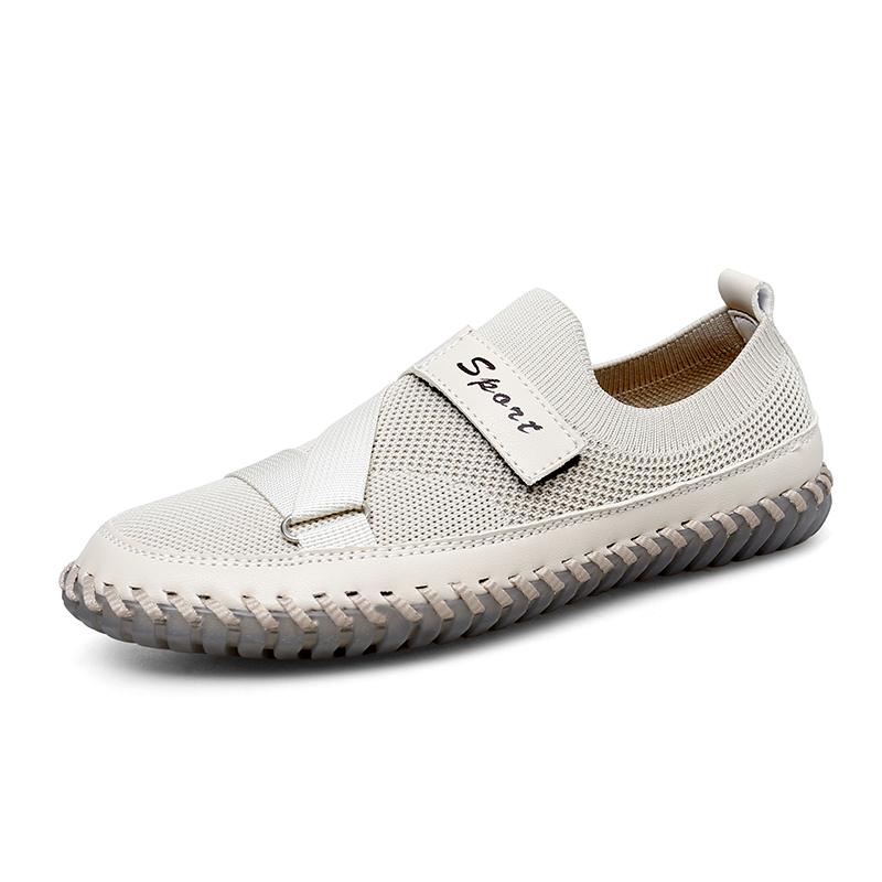 Модная мужская дышащая сетчатая обувь лоферы 2025 Новая повседневная обувь слипоны Нескользящая легкая мужская обувь для ходьбы Мужская модная летняя обувь на плоской подошве