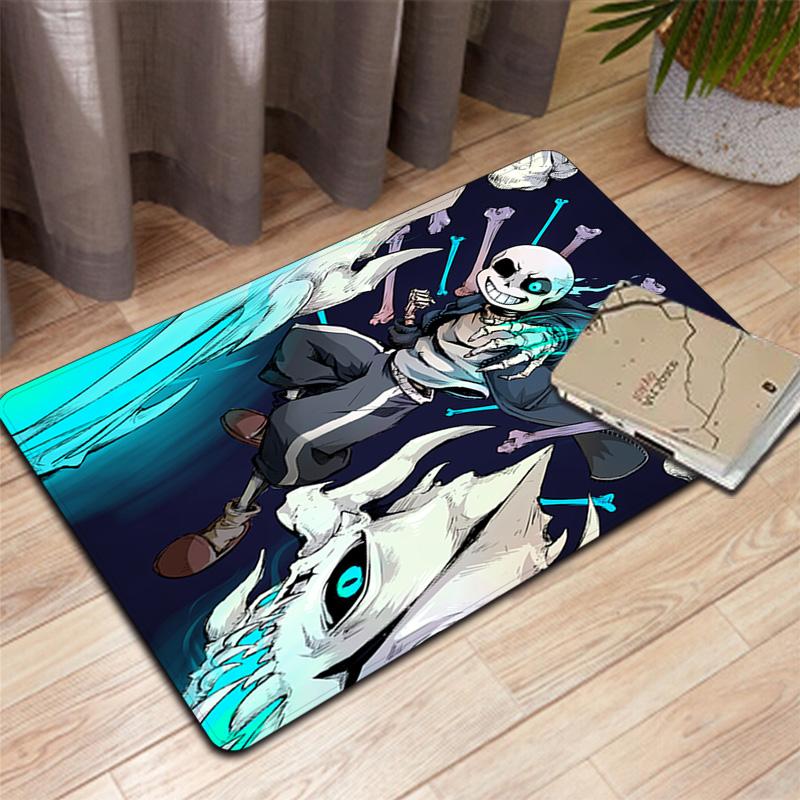 Undertale Sans anime theme print Rug Floor Mat for Living Room or Bedroom Soft and Comfortable Carpet a Gift for Birthday and Holiday.