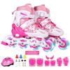 Children's Inline Skates Lighted Wheels Beginner Adjustable Roller Skate Set