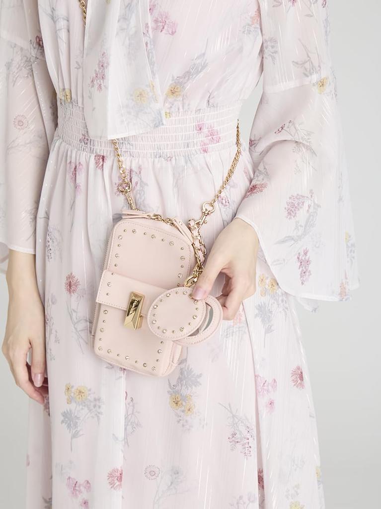 Selford Beaded Studs Slide Mirror Custom Charm CWGG255528 LPNK Free Size [Ryutan] Women's