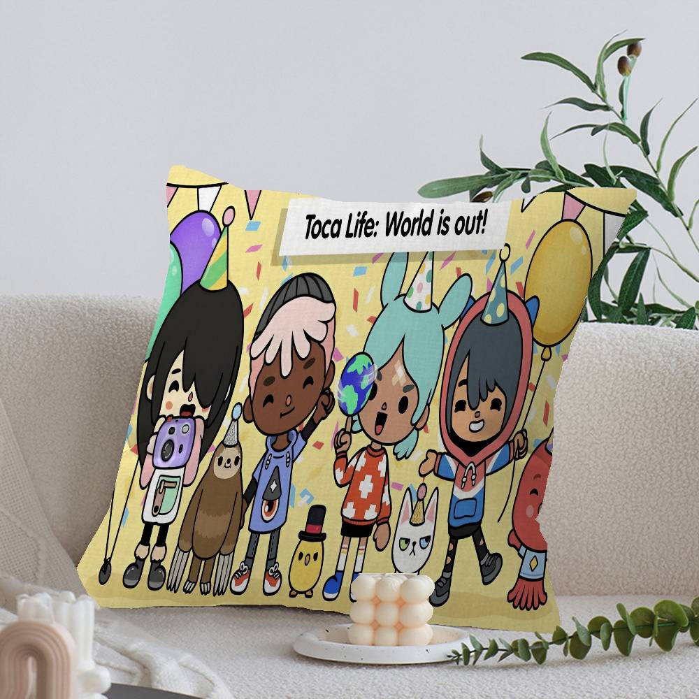 Toca Boca Toca Life World Pillow Anime Pillow Sofa Bed Head Pillow Cover Cushion Cover 45x45 cm Fashion