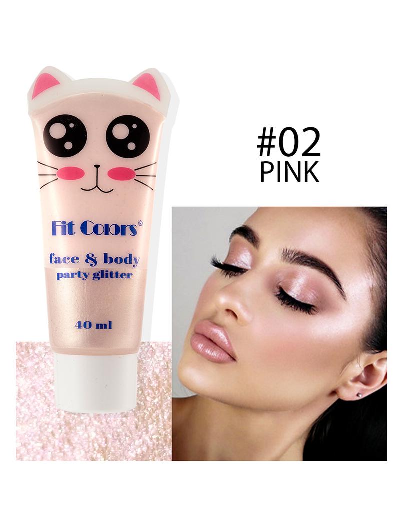 Fit Colors Для всего тела Яркий свет Жидкость Пляж Сексуальное тело Блестящая жидкость Красота Черное молочко для тела