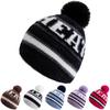 New Style Fashion HEAT Letter Beanie Hat Caps Pompoms Warm Winter Hat Y2K Beanie For Woman Girl