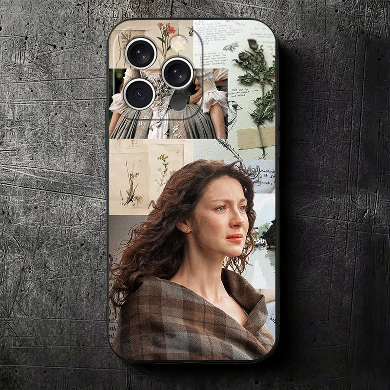 Outlander TV Клэр Мягкий чехол для телефона для iPhone 16 16E 17 Air 15 Pro Max 14 Plus 13 Mini 11 12 7 Черный чехол Задняя крышка