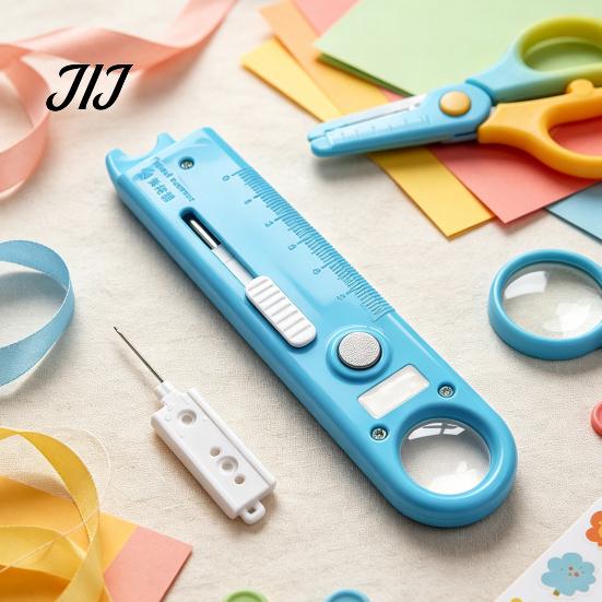 Compact Sewing Threader 1/2Pcs 4-In-1 Tool with Seam Remover, Magnifier & Scale, Multi-Function Magnetic Threading Device for Industrial Home,