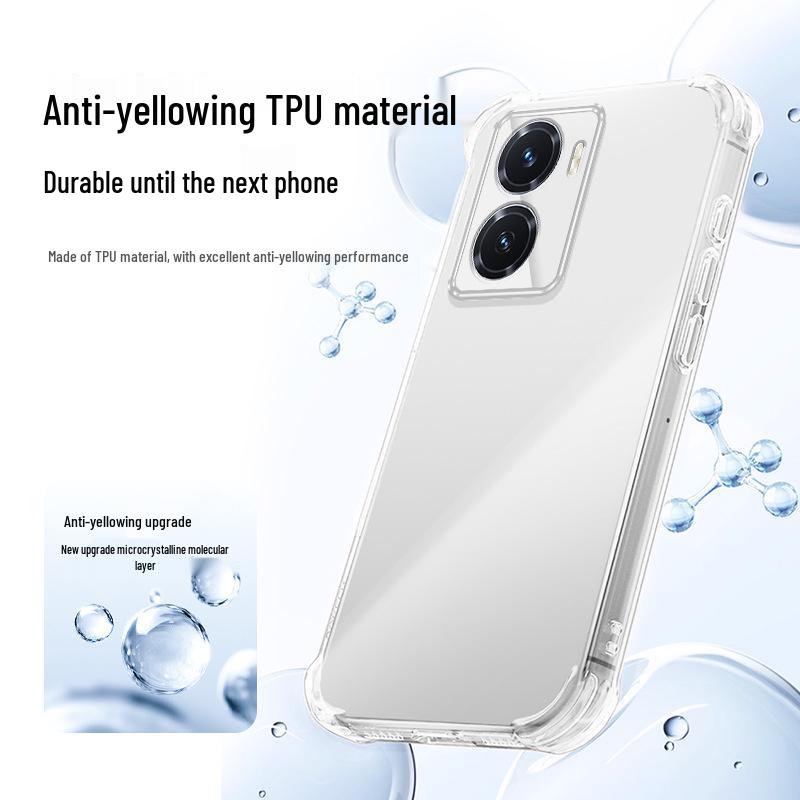 Прозрачный противоударный чехол из ТПУ для Vivo Y77 / Y77E с углами-подушками безопасности и стильным дизайном
