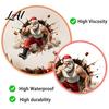 Seasonal Window Decorations Muscle Santa Claus Break Through Wall Christmas Decal 3D Cracked Brick Decals Self‑Adhesive Sticker Funny Mural