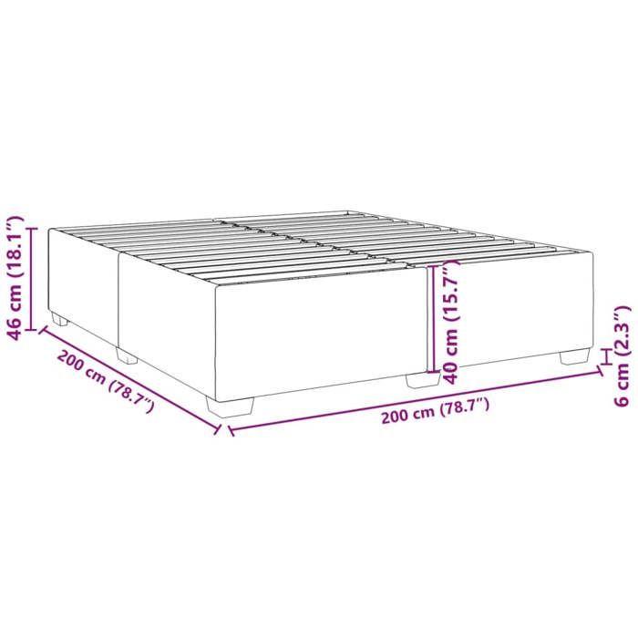 VidaXL Cadre de lit sans matelas gris clair 200x200 cm velours 3284655
