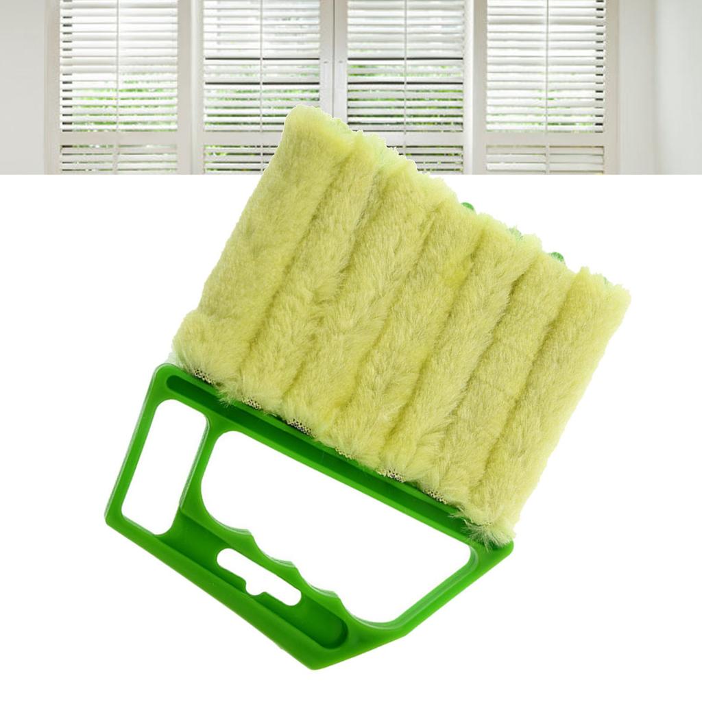 Mini Blinds Cleaner Shutter Multifunctional Household Cleaning Dust Brush for Home Hotel Green