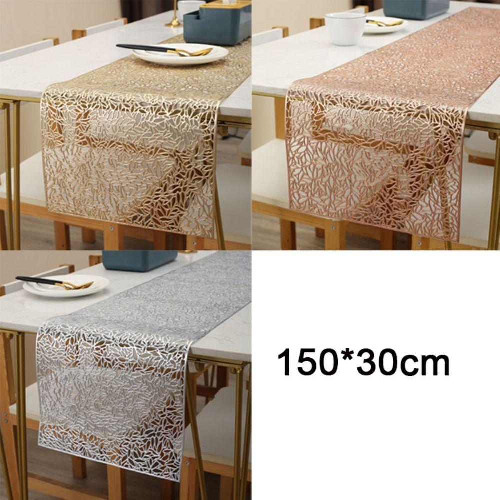 Rectangular Table Cover Anti-stain Tablecloth Long Hollow Table Runner  Banquet