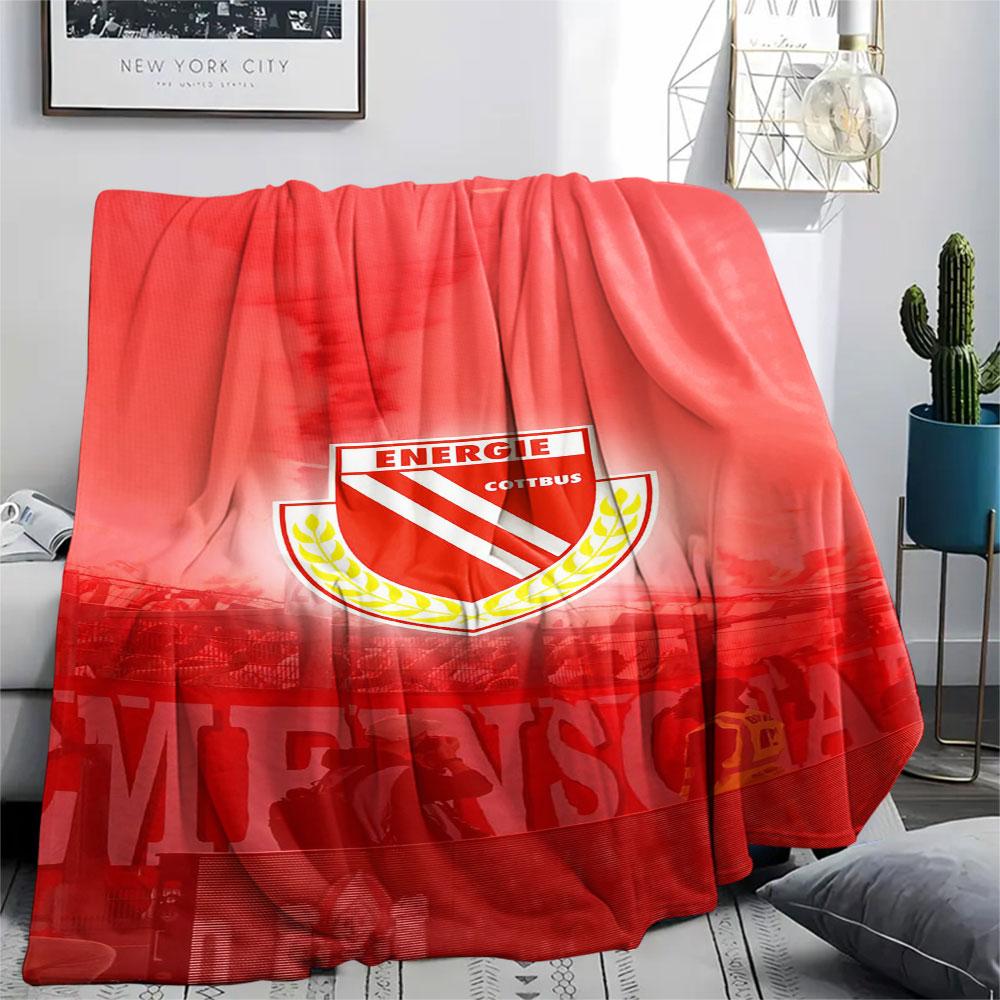 1PC FC Energie Cottbus Patterned Flannel Blanket Suitable For All Seasons for Home Decor Warmth and Comfort Gifts Holiday Present