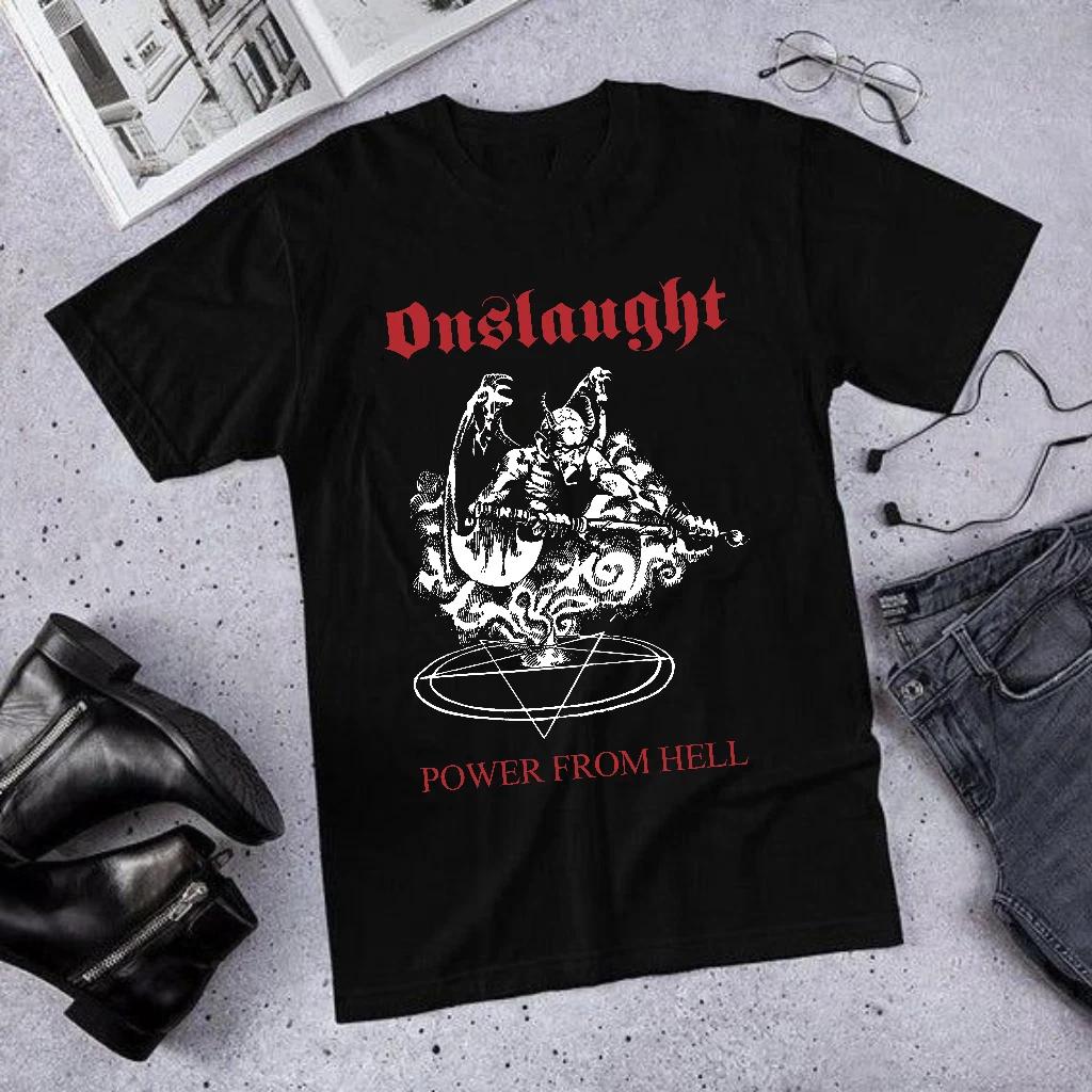 ONSLAUGHT "Power From Hell" T-shirt Tops Tees Unisex - Heavy Metal Band Merchandise