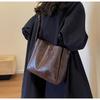 Универсальная женская кожаная сумка из искусственной кожи большой емкости для поездок на работу, новая корейская модная сумка в стиле ретро, ​​однотонная сумка на плечо