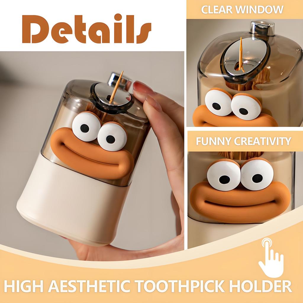 2-Pack Automatic Toothpick Dispenser | Pop-Up Design & Dust-Proof Cover | Novelty Kitchen Dining Table Counter Organizer