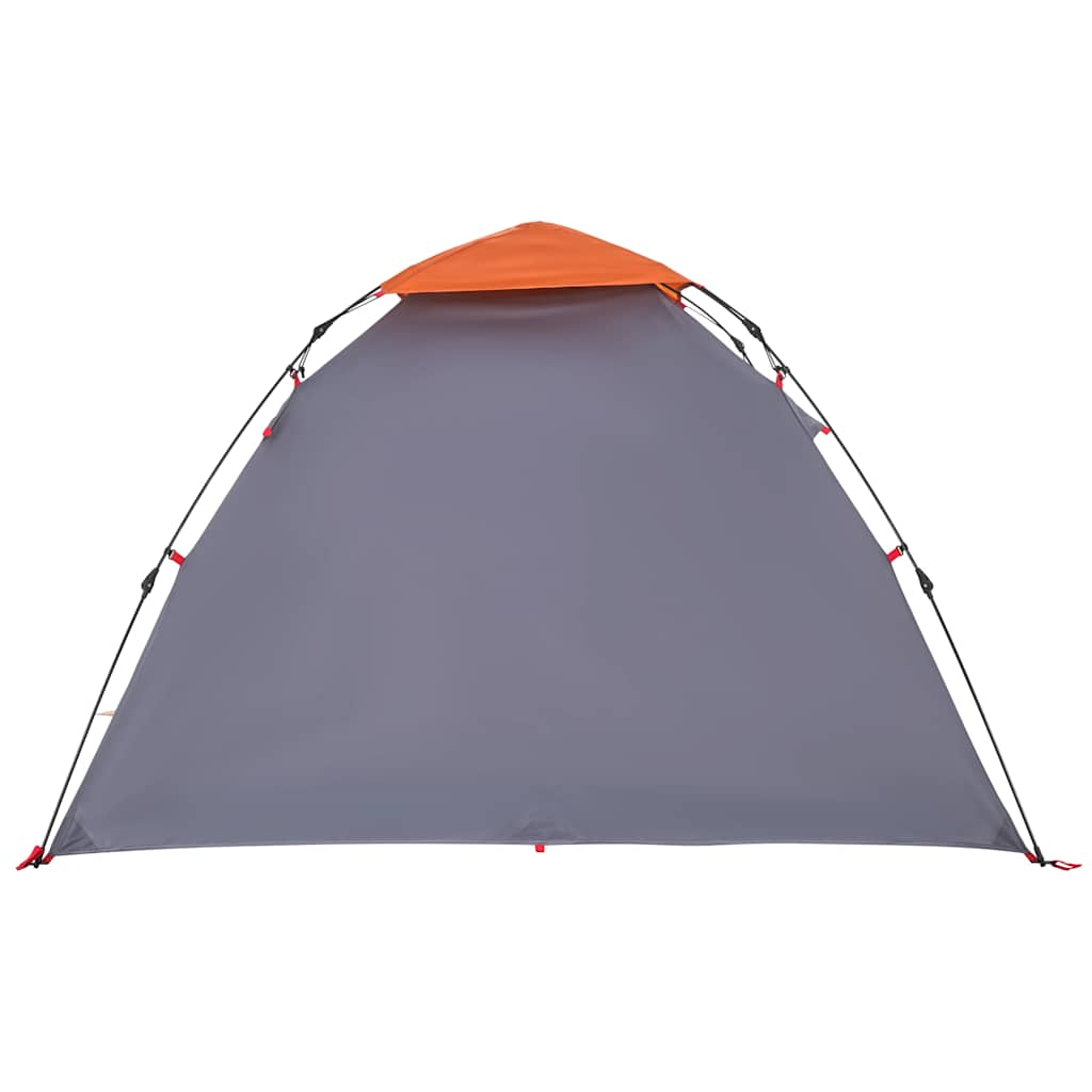 Dome Camping Tent for 3 Persons Grey and Orange Quick Release System