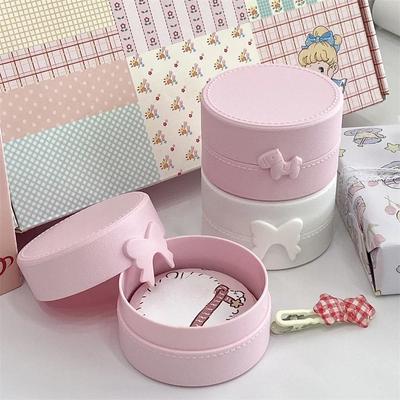 1 шт. INS милый круглый ящик для хранения макаронных бантов Kawaii для девочек, ювелирные изделия, заколки для волос, пылезащитный ящик для путешествий, портативный небольшой органайзер для мелочей