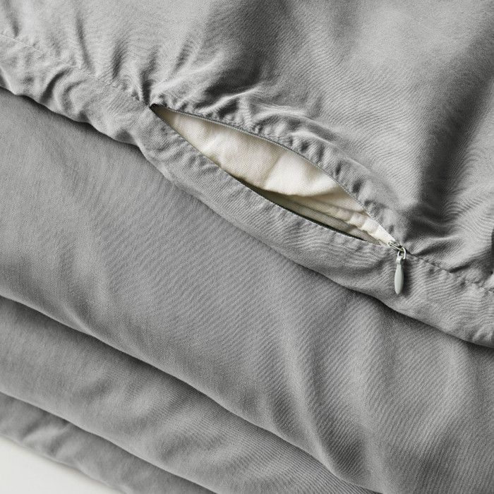 Housse de couette "Lysandre" toutes dimensions "Lyocel" L'effet Papillon - Lysandre Granit - Housse de couette 240 x 220 cm