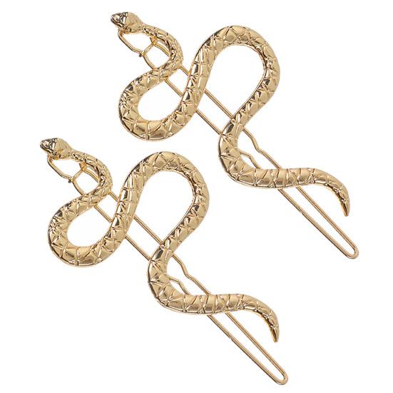 2/4 шт. заколка для волос в форме змеи декоративная металлическая заколка для волос простая в использовании одной рукой заколка для волос ежедневная