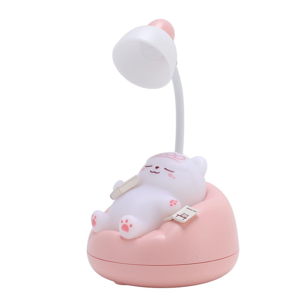 Настольный ночник в форме милого кота, 3 яркости, прикроватная лампа для ухода за глазами в виде животного для спальни, розового цвета