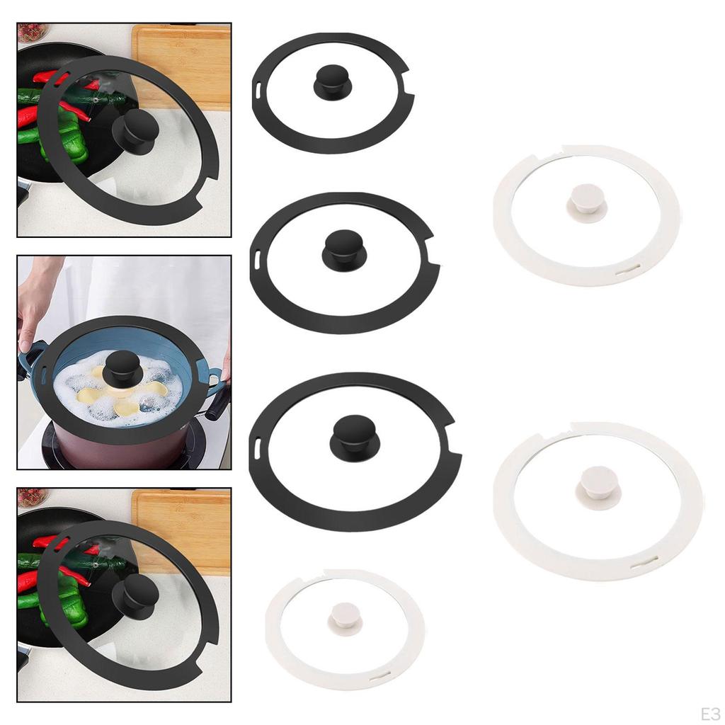 Glass Top Lid with Silicone Edge for Kitchen Use