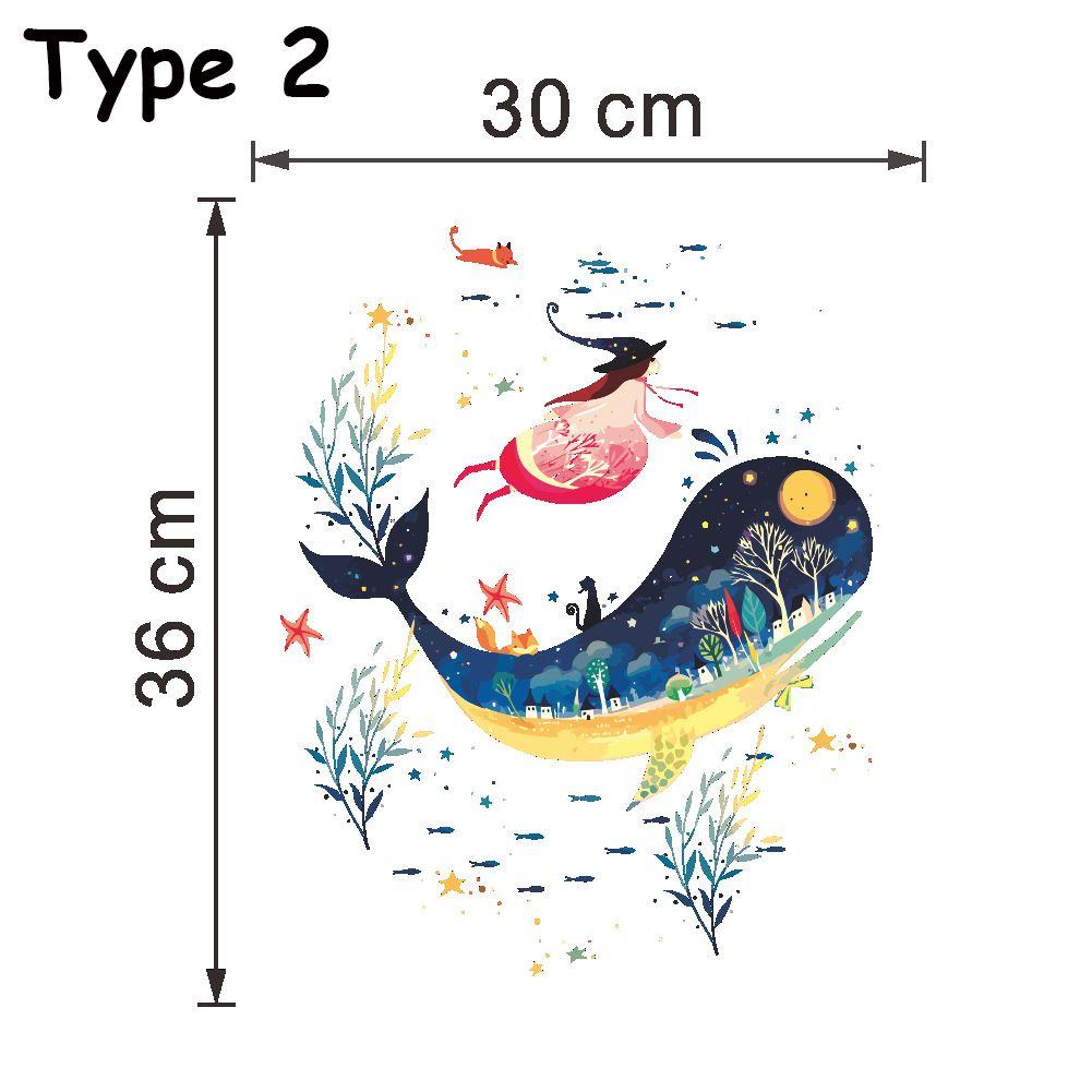Commode Ornament Home Decor Bathroom Cartoon Fish Sea-lives Decals Toilet Stickers Underwater World