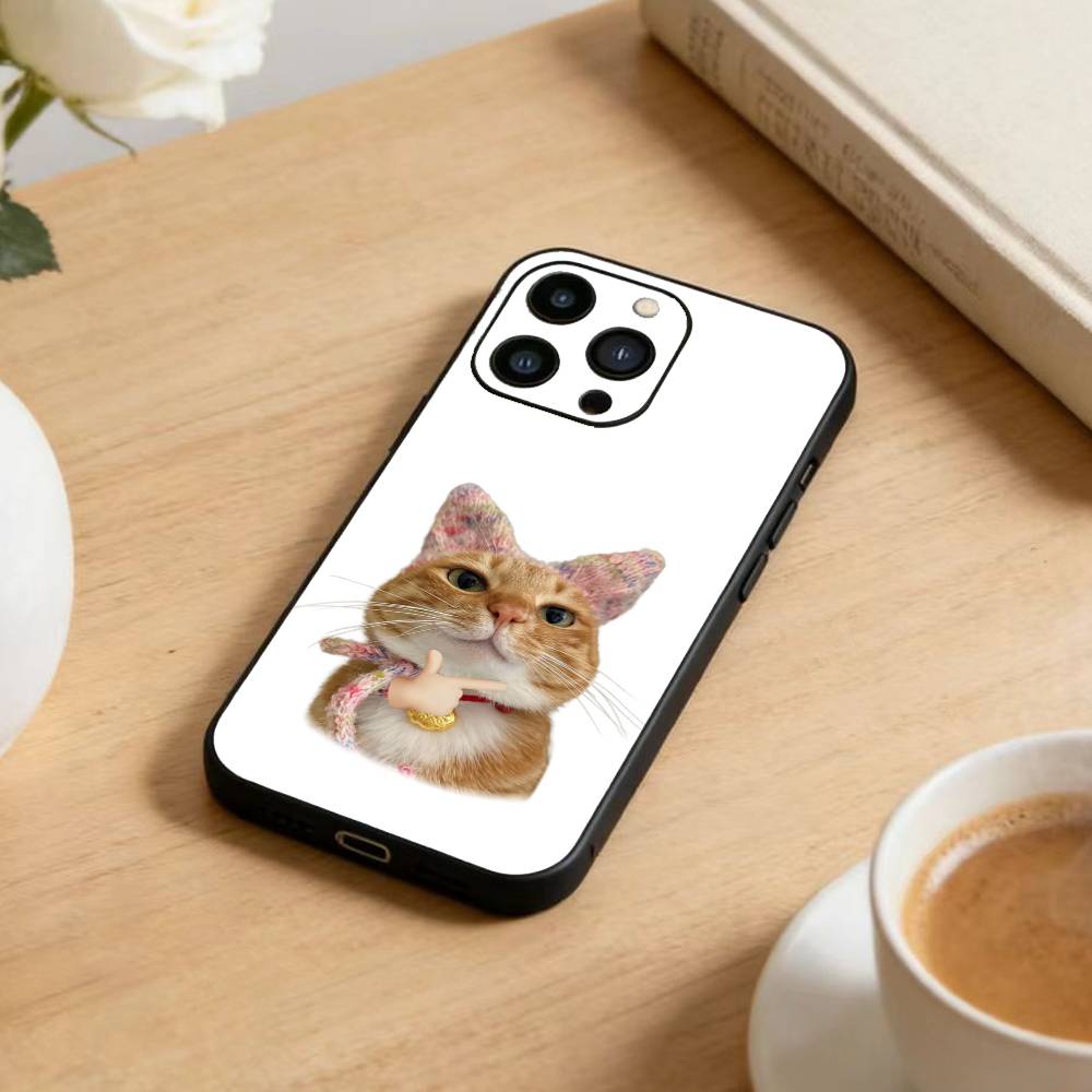 Чехол для телефона Goofy Cool Cats с большими глазами для iPhone 17 16 15 14 13 12 Max Plus, силиконовый, черный