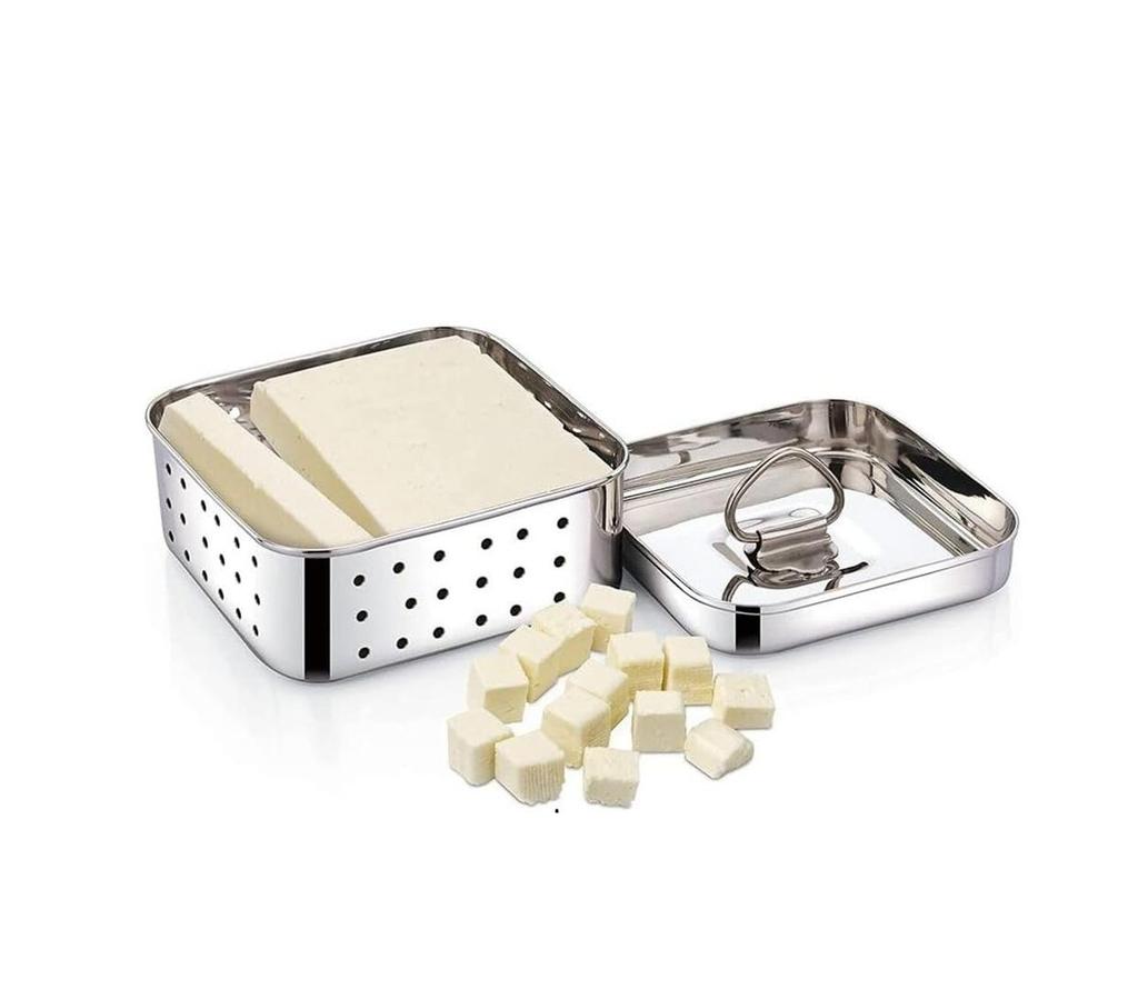 TreegoArt Stainless Steel Paneer Cheese Mould Maker Press, Square Shaped Kitchen Tools - 300 Ml Paneer Mould