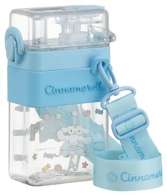 Спортивная бутылка для воды Skater Square с прямым и плечевым ремнем Sanrio Cinnamoroll Big для бутылки 2-way, 600 мл, соломинка, для питья, крышка, ремешок, лента, для девочек, PSQW6-A