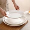 ZISIZ 12-Inch Pure White Round Deep Plate Set