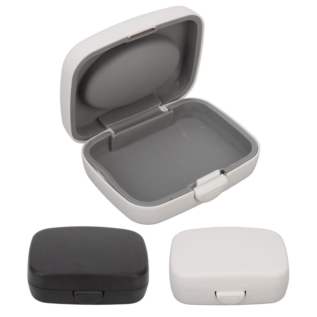 Hearing Aids Case Large Capacity Portable Quadrate Black Hearing Aids Storage Box for Home Outdoor T