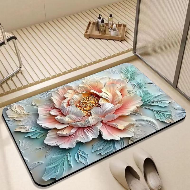 Bathroom floor mat, absorbent toilet floor mat, special non-slip mat for toilet door, diatom mud mat, toilet carpet
