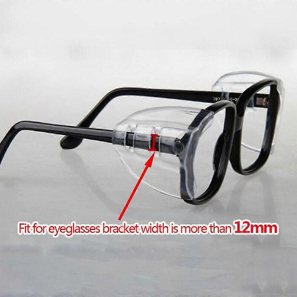 2 Pairs Universal Eyeglass Side Shields (Clear, Protection from Wind & Dust)