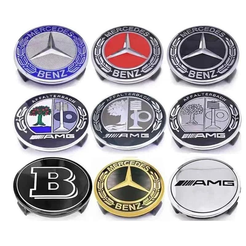 Для Mercedes Benz 4 шт./комплект 75 мм Для Mercedes Benz AMG W203 W206 W220 W205 W211 W212 Колпачки центральных отверстий колес автомобиля Эмблема Benz Ti