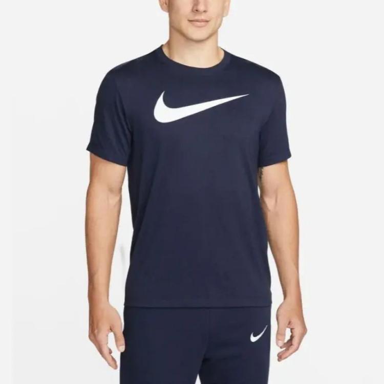 Nike Футболка с коротким рукавом и круглым вырезом с логотипом, мужские топы, синяя CW6936-451