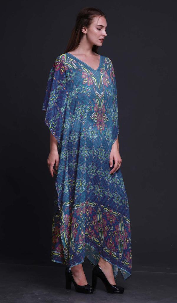 Phagun Цветочный этнический женский кафтан больших размеров летняя одежда пляжная накидка кимоно