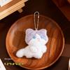 Soft Cartoon Plush Cat Keychain Fluffy Adorable Pendant Mini Backpack Purse Decor Ideal Birthday Gift for Girls