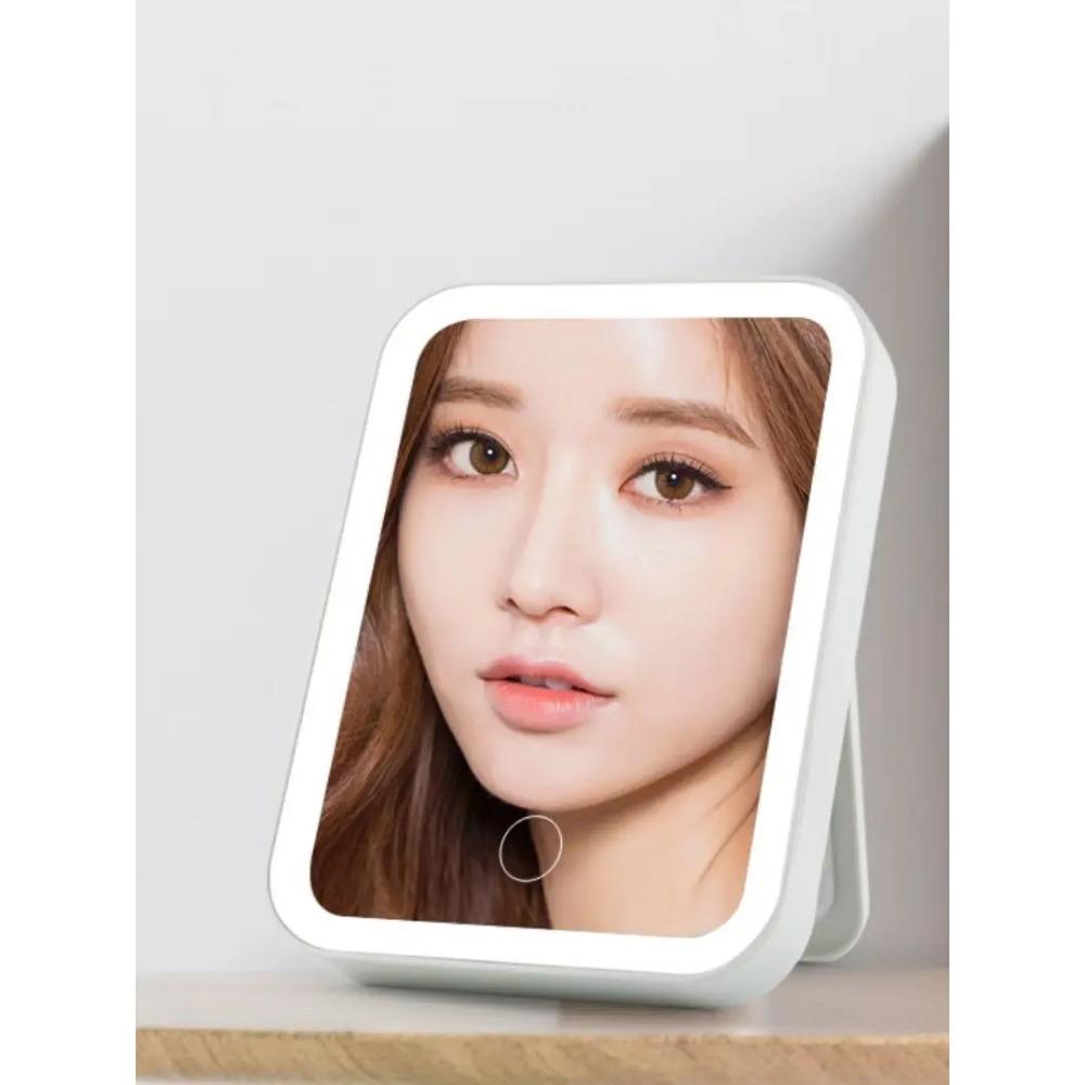 USB портативное компактное светодиодное зеркало для макияжа с сенсорным экраном и функцией затемнения