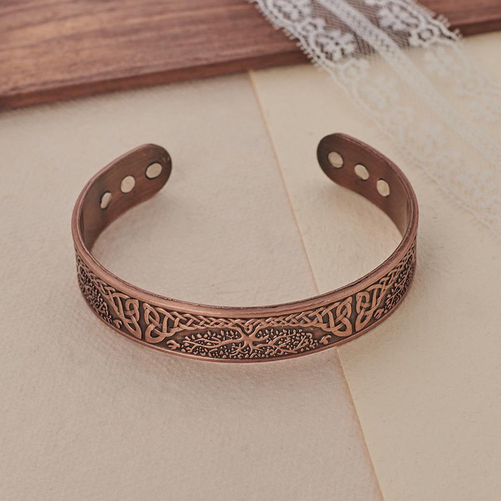 Браслет из красной меди «Дерево жизни» с магнитной энергией - Унисекс украшение