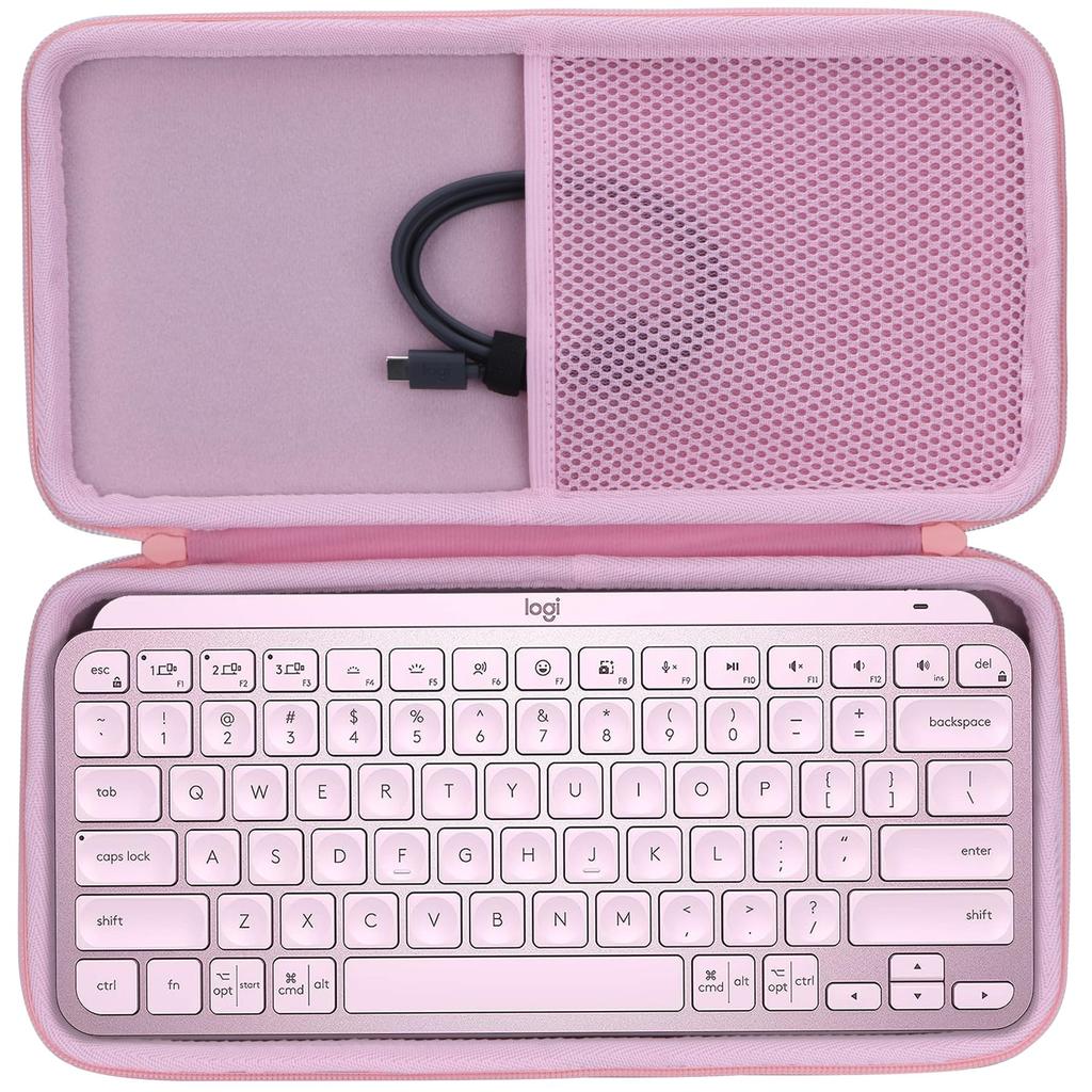 Чехол для хранения Lebakort, совместимый с беспроводной клавиатурой Logitech MX Keys Mini KX700 (Розовый чехол)