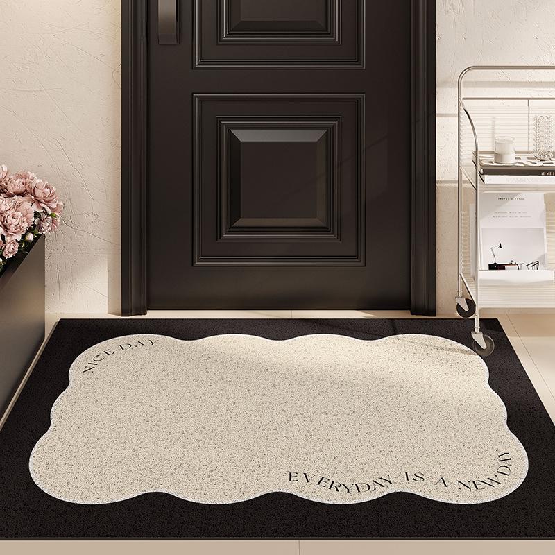 Простой Ветрозащитный Шелковый Кольцевой Напольный Коврик Прихожая Вытирание Грязи Шелковый Кольцевой Дверной Коврик Прямоугольный Тамбур Полный Нескользящих Ковриков для Домашнего Использования