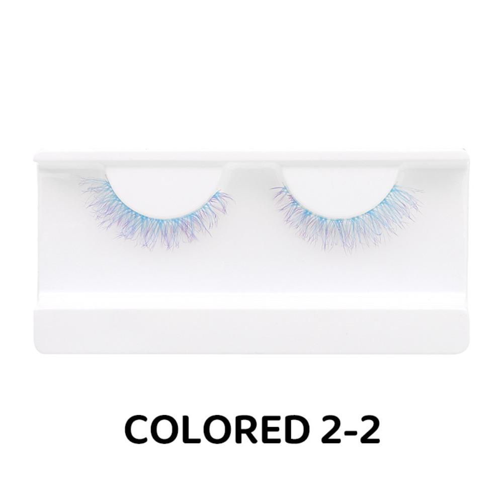 1/3 Pairs Blue Pink Fake Lashes Natural Long Eye Lashes Colorful Eyelashes  for Women Girls and COS