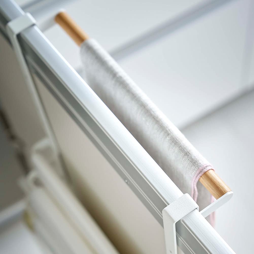 Yamazaki Jitsugyo Sink Door Garbage Bag Holder with Towel Hanger Tosca White Tosca Height Adjustable Door Storage 5030 Approx. W26XD13.5XH23cm